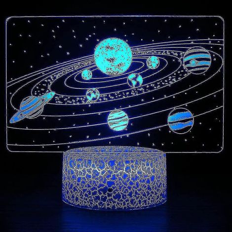 Veilleuse 3D Galaxie, Lampe de bureau à illusion d'optique du système solaire, espace cosmique, cadeau de décoration pour chambre d'enfant (1/5)