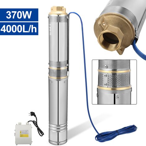 Wolketon Pompa sommersa per pozzi profondi 4 m3/h in acciaio inossidabile impermeabile 0,37 kW