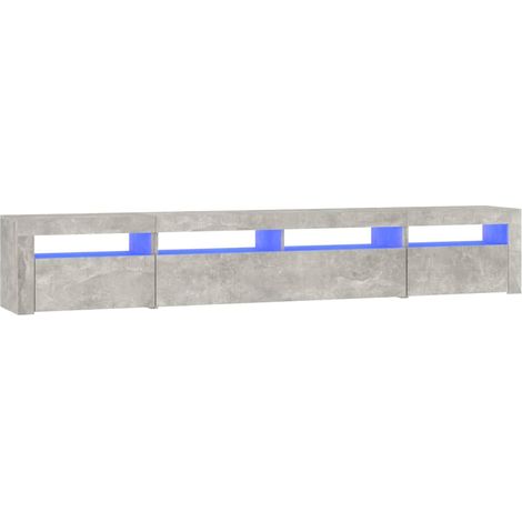 TV-Schrank mit LED-Leuchten Betongrau 240x35x40 cm vidaXL
