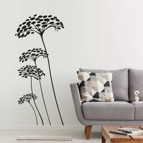 Sticker Mural - Pissenlits - 17x38 cm - Noir (1/3)