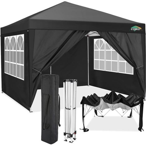 Faltpavillon 3x3m wasserdicht mit 4 Seitenwänden, UV-Schutz 50+, wetterfest (1/5)