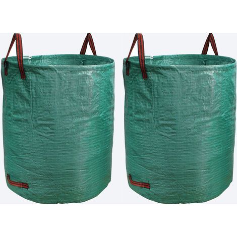2 Stück 500-Liter-Gartensäcke, wiederverwendbare Behälter für Gartenabfälle und Müllsäcke (1/5)
