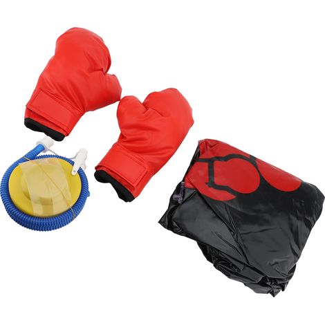 Sac de frappe gonflable avec pompe, gants de boxe, rebond rapide, PVC épais, anti-déflagrant, fuite d'air pour l'entraînement, noir (1/2)