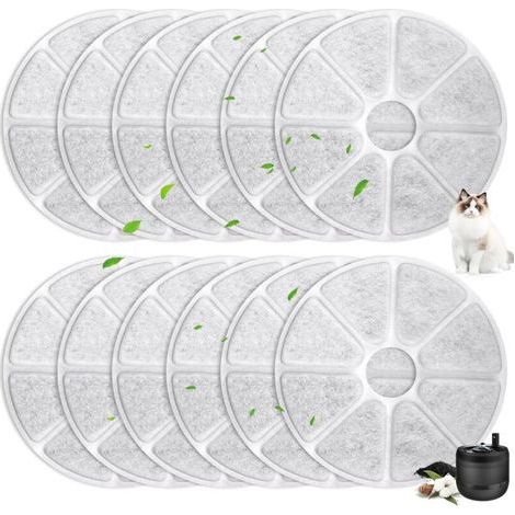 12er-Pack Katzenbrunnenfilter für Philips PAW3210/02, Ersatzfilter mit Aktivkohle, Dreifach-Filtersystem (1/5)