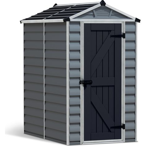 Palram – Abri de jardin résine 1,9 m² gris – Panneaux en polycarbonate résistant aux chocs – Cadre en aluminium – 703702