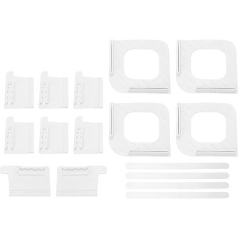 Lot de 4 coins de matelas maintien housse de drap renfort ABS blanc universel languettes adhésives fixation ferme (1/5)