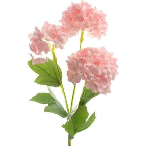 GASPER Schneeballzweig Rosa mit 3 Blütenbällen 60 cm - Kunstblumen