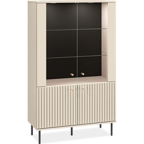 KONSIMO DROMA Vitrinenschrank, creme (1/5)