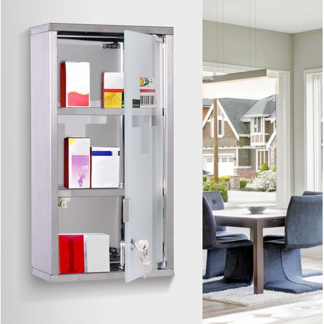 Armoire à pharmacie murale verrouillable inox HAVRYA (1/3)