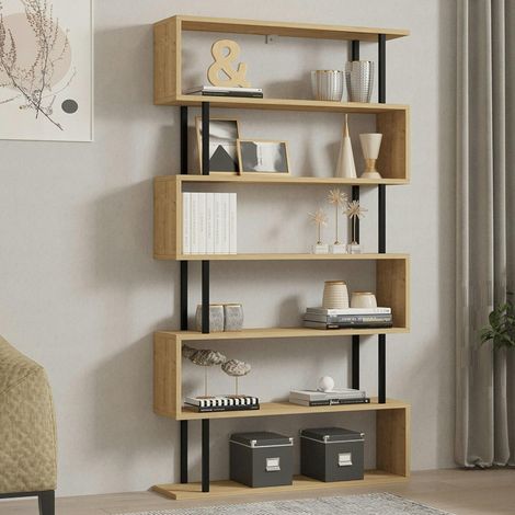 Étagère murale moderne effet bois clair - 6 niveaux UMEA (1/5)