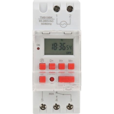 TM919BK 85265V AC 30A LCD 7 jours minuterie digitale programmable,interrupteur horaire programmable (1/4)