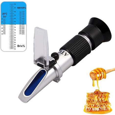 Honey Refractometer, Scale 58-90% Brix, ATC Temperature Compensation, Humidity 12-27%, Food Beekeeping (1/5)