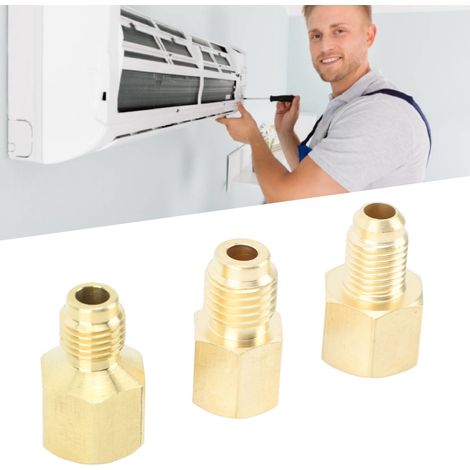 Juego de 3 adaptadores de latón para aire acondicionado, adaptador de aspiradora duradero, adaptador de puerto de carga portátil para electrodomésticos. (1/5)