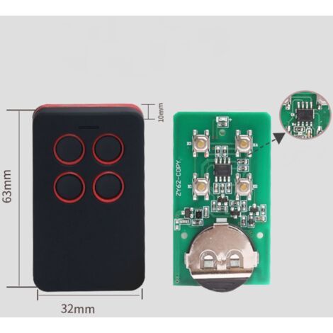 Télécommande universelle pour porte automatique – compatible avec les codes tournants et fixes – peut mémoriser jusqu'à 4 commandes – design compact en ABS