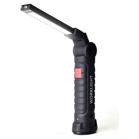 Grande lampe de poche LED magnétique USB, multifonctionnelle, forte lumière d'avertissement, lampe de travail pour la réparation automobile (1/5)
