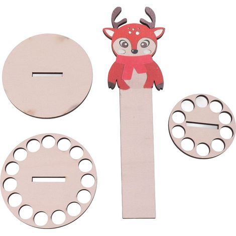 Porte-monnaie de Noël en bois, ornement de bureau, multi-trous, double couche, type E (1/5)