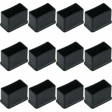 Lot de 16 embouts de protection rectangulaires en feutre de caoutchouc – Noir 15 x 30 mm – Pour pieds de meubles – Réduit bruit et rayures (1/5)
