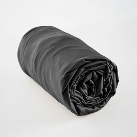 Drap housse King Size 180 x 200 cm en satin de bambou – Salomé Truffe – Bonnet 30 cm (1/2)