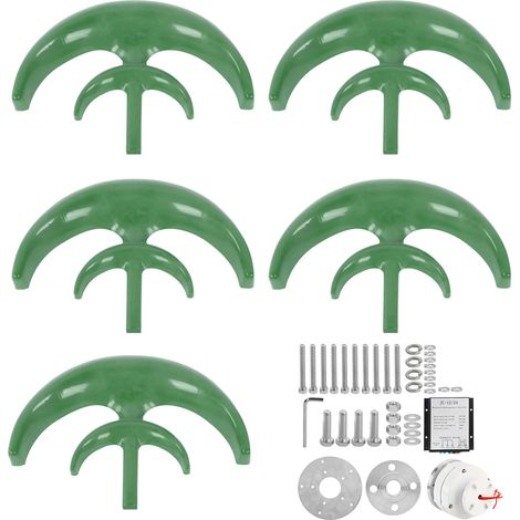 Éolienne Double Couche 1200W 24V Générateur 5 Pales Lanterne Verte Kit Énergie Éolienne pour Jardin Maison (1/5)