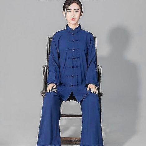 Tai-Chi-, Kung-Fu- und Wushu-Kampfsportbekleidung aus weicher Baumwolle. Kompatibel mit der blauen Wing-Chun-Jacke und -Hose. (1/5)