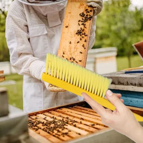 Manche en plastique de 37 cm, poils en plastique à une seule rangée, doux et n'endommageant pas les abeilles, outil apicole. (1/5)