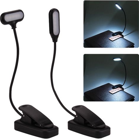 Mini lampe de lecture LED à piles, flexible, portable, à clipser, idéale pour la chambre à coucher (1/5)