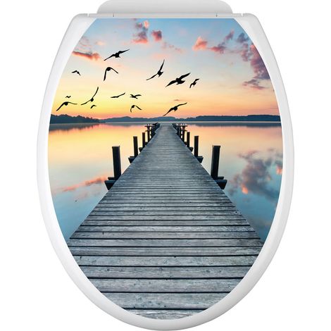 Stickers Abattant WC - Ponton - 35x43 cm - Adhésif BRILLANT (1/2)