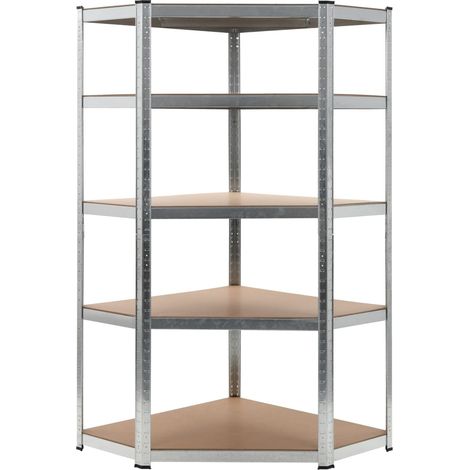 Étagère de rangement Étagère Charge Lourde - Étagère de stockage Argenté 90x90x180 cm Acier et MDF BV784785 - BonneVie (1/5)