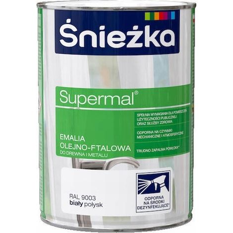 Śnieżka Supermal bianco lucido 9003 0,8l (1/2)
