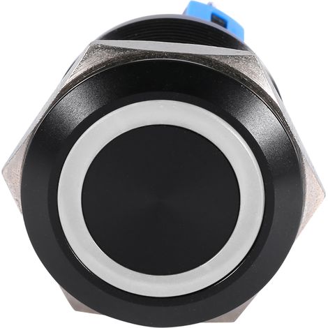 Interrupteur à bouton-poussoir étanche autobloquant 22 mm 12 V-24 V avec LED blanche (1/5)