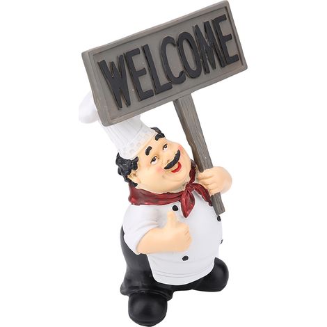Figurine de chef en résine, statuette miniature, décoration de restaurant, panneau de bienvenue, décoration de table (1/2)