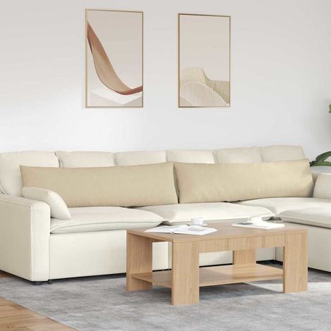 Sofakissen 2 pcs Creme 145 x 40 cm Stoff (1/5)