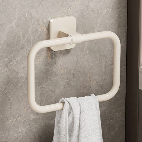 Toallero de baño sin taladrar, toallero cuadrado, barra para colgar toallas de mano pequeñas, blanco, paquete de 2 (1/4)