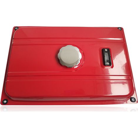 Réservoir d'essence universel 5 gallons pour générateur, avec bouchon, jauge, filtre et robinet à carburant, compatible EC2500, dimensions 55 x 36 x 10,6 cm, couleur rouge, cuve à gaz robuste pour gro