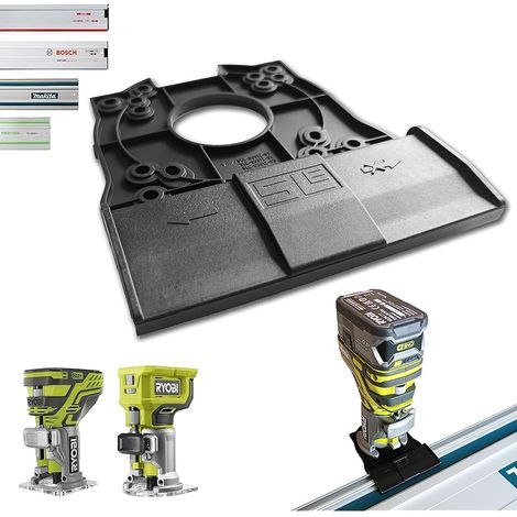 Adaptateur de rail de guidage professionnel pour Ryobi R18TR / RTR18 / AEG BOF 18BL2 Ridgid 18-Volt-Octane™ pour rail de guidage Makita/Bosch/Festool/Mafell pour défonceuse, défonceuse de bordure (1/5)