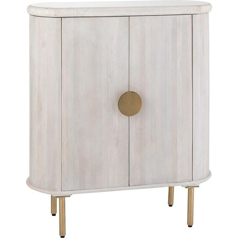 Buffet 2 Portes en Marbre "Noor" 116cm Blanc Cassé (1/5)