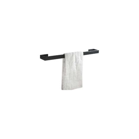 Einzelner Handtuchhalter aus Edelstahl SUS 304, mattschwarz, 40 cm, zur Wandmontage im Badezimmer - Crezuo