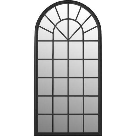 Miroir noir, 90x45 cm, en fer, pour usage intérieur.