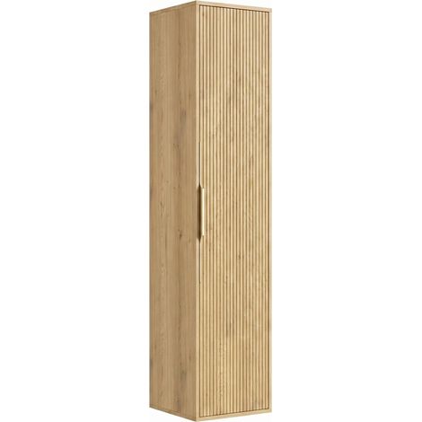 Badplaats Colonna Bagno Rimini 38 x 33 x 170 cm - Rovere - Colonna Sospesa con 1 Anta (1/4)