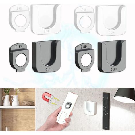 Lot de 4 supports magnétiques pour télécommandes, support mural pour télécommandes TV, support magnétique, fixation murale pour télécommandes, f (1/5)