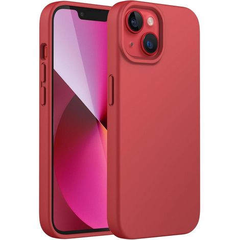 Handyhülle Silikon iPhone 13 6 1 Zoll Stoßfest Mikrofaser Rot (1/5)
