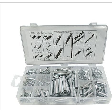 Ressort de Compression et Rallonge, Assortiment en Acier en Métal de Traction, Tension Pression et Goupilles Ressorts avec Boîte de Rangement - 200 Pcs (1/5)