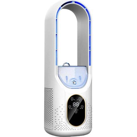 Portable air conditioner fan (white), USB air conditioner, with speed control, mini cooling fan (1/4)
