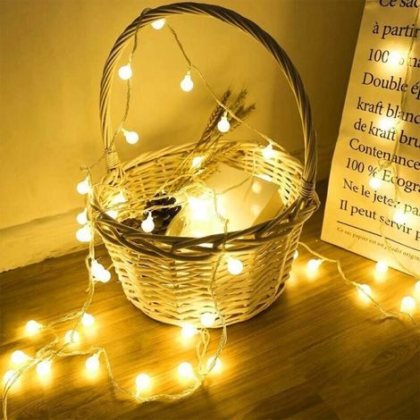 Guirlande lumineuse féérique 3 m, 20 petites boules, étanche IP65, alimentation USB, éclairage décoratif intérieur/extérieur, ambiance festive, blanc chaud (1/4)