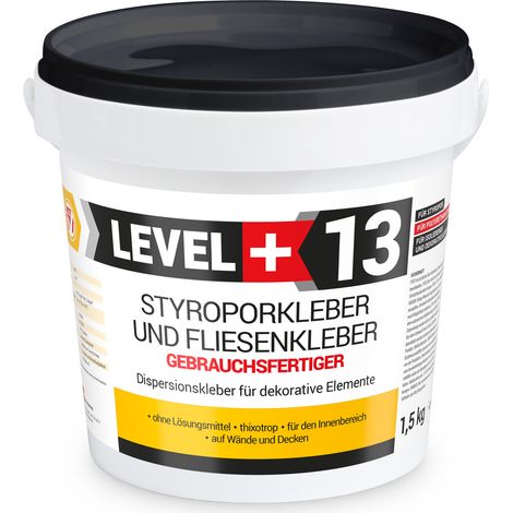 LEVEL+ Styroporkleber Dispersionkleber Dekor Deckenplatten L+13 - 1,5KG (1/5)