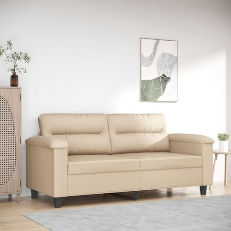 2-Sitzer-Sofa Creme 140 cm Mikrofasergewebe vidaXL (1/5)