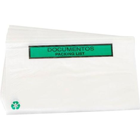 SOBRE DOCUMENTOS PACKING LIST 240X135 MM CAJA 100 UD 100% RECICLABLE