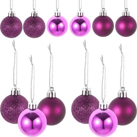 Boules Décoratives et Style Luxueux Lot de 24 en PVC Pourpre, Incassables pour Sapin de Noël Adaptées aux Garçon et Filles et Animaux pour Décoration de Noël Féerique (1/5)