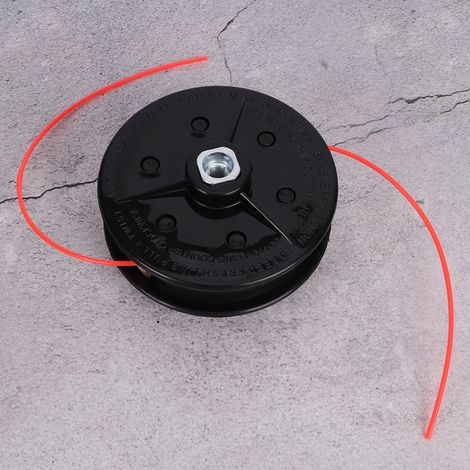 Tête de coupe-bordures, pièces détachées pour tondeuse à gazon, accessoires pour outils de jardin, solide, durable, fixation par écrou, noire (1/5)