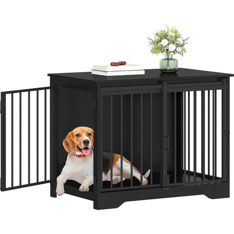 81 cm Cage pour Chiens, Table d'Appoint,Cage pour Chiots,2 Portes (1/5)